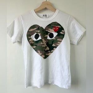 Comme Des Garcons PLAY Big Camo Heart T-shirt Women’s or kids SEE DESCRIPTION